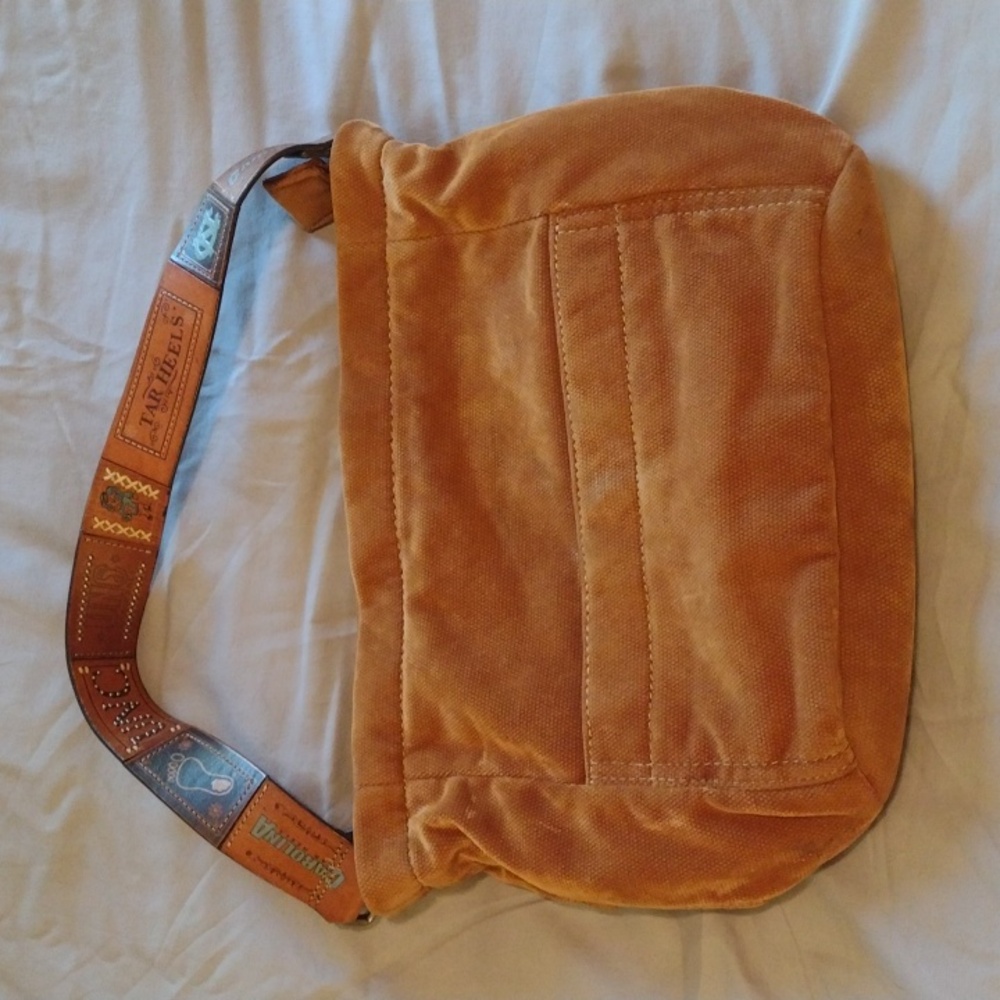 UNC Carolina Tar Heels corduroy purse with leather strap by Fossil